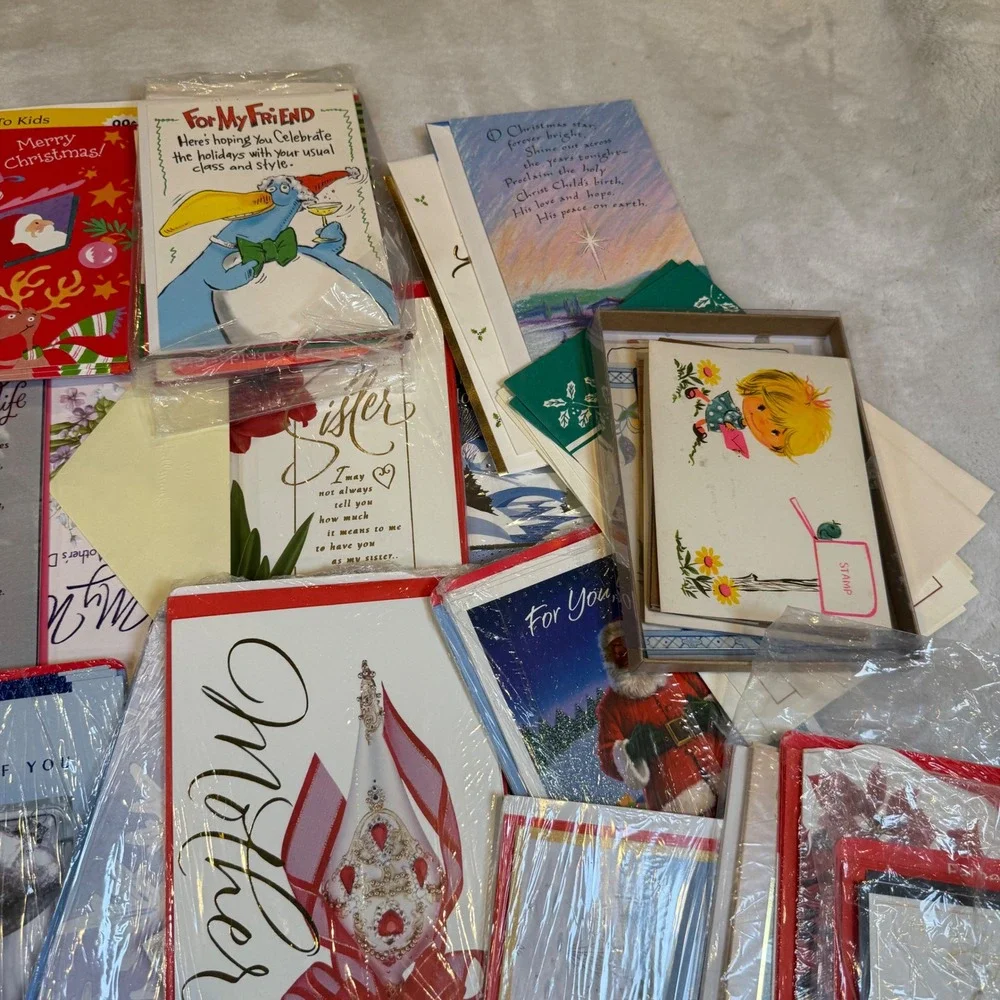 Vintage Greeting Card‎ Lot Christmas Valentines Mothers Day Suzys Zoo Hallmark